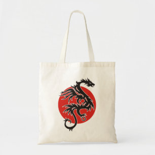 Bolsa Tote Dragão Sol - preto vermelho branco + suas ideias