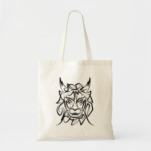 Bolsa Tote Dragão Tribal Negro e Branco