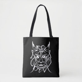 Bolsa Tote Dragão Tribal Negro e Branco