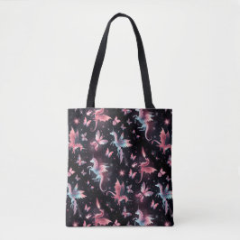Bolsa Tote Dragão Unicórnio Rosa Misto