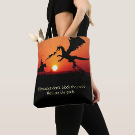 Bolsa Tote Dragão vs Knight Inspirational Motivational