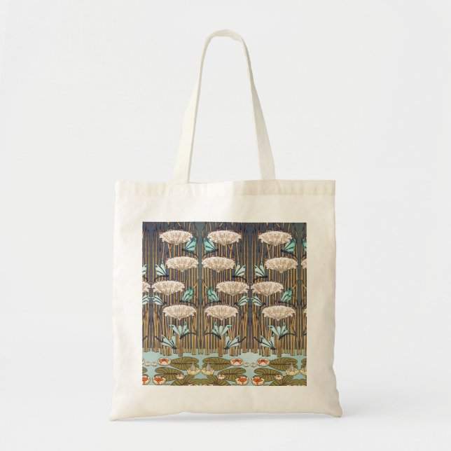 Bolsa Tote Dragões Água Lírios Marsh Art Nouveau (Frente)