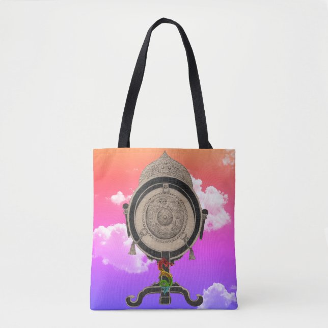 Bolsa Tote Dragões e Tambor Antigo nas Nuvens (Frente)