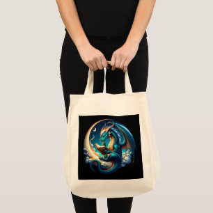 Bolsa Tote Dragon Bookworm, Leitura à Lua