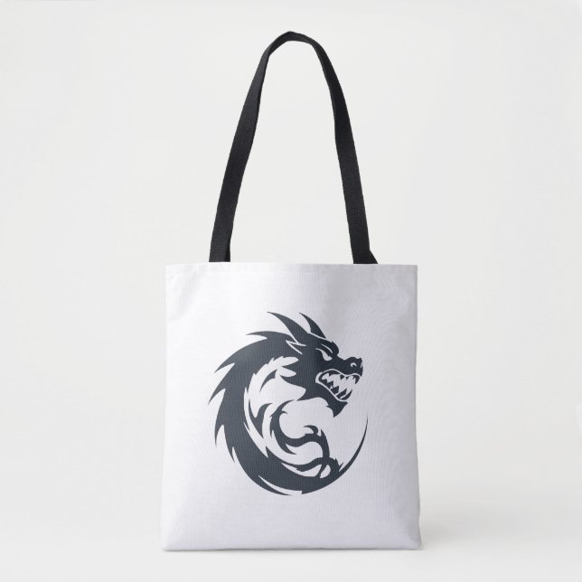 Bolsa Tote Dragon Vetor Art Animal Modern Urban City Graphic (Frente)