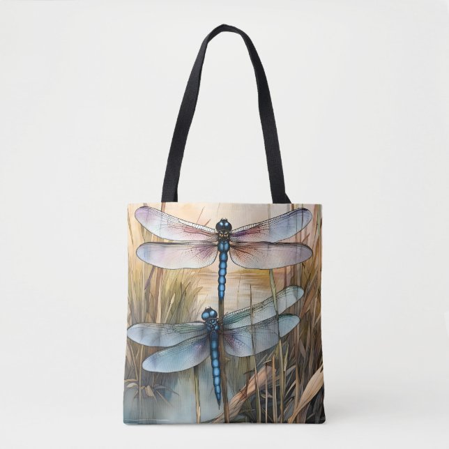 Bolsa Tote Dragonflies entre Cattails e Leeds (Frente)