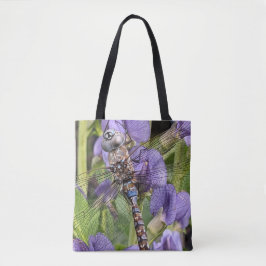 Bolsa Tote Dragonfly Darner de olhos azuis na Flor