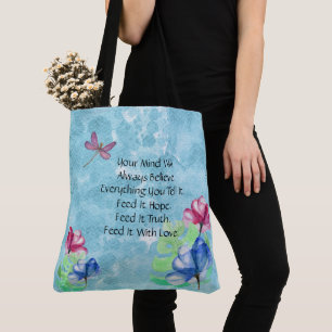 Bolsa Tote Dragonfly E Aquarela Floral