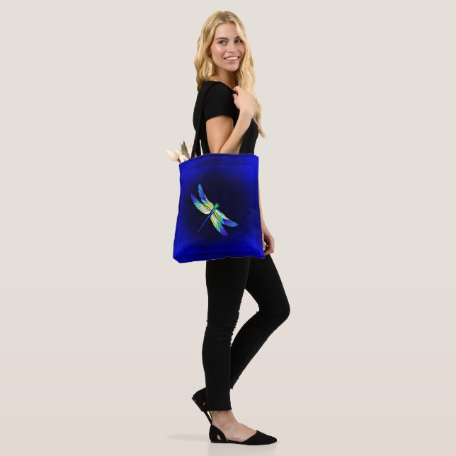 Bolsa Tote Dragonfly Electric Blue - Personalize com um nome (No(a) Modelo)