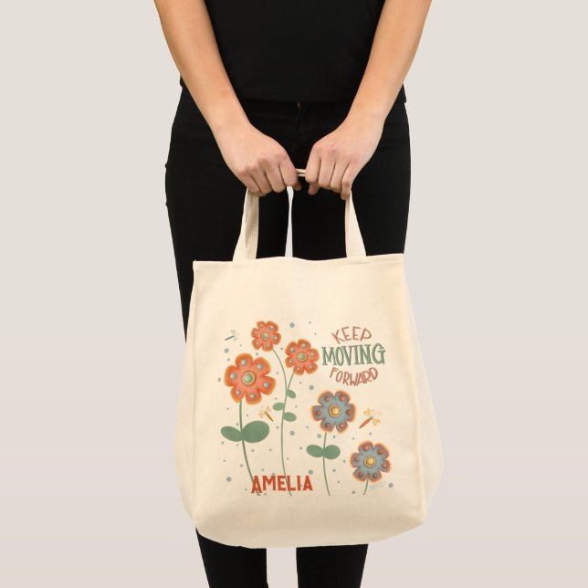Bolsa Tote Dragonfly Floral Personalidade Nome Diversão Inspi (Frente (produto))