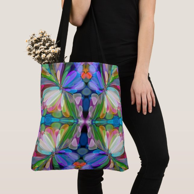 Bolsa Tote Dragonfly Garden Abstrato Floral (Close Up)