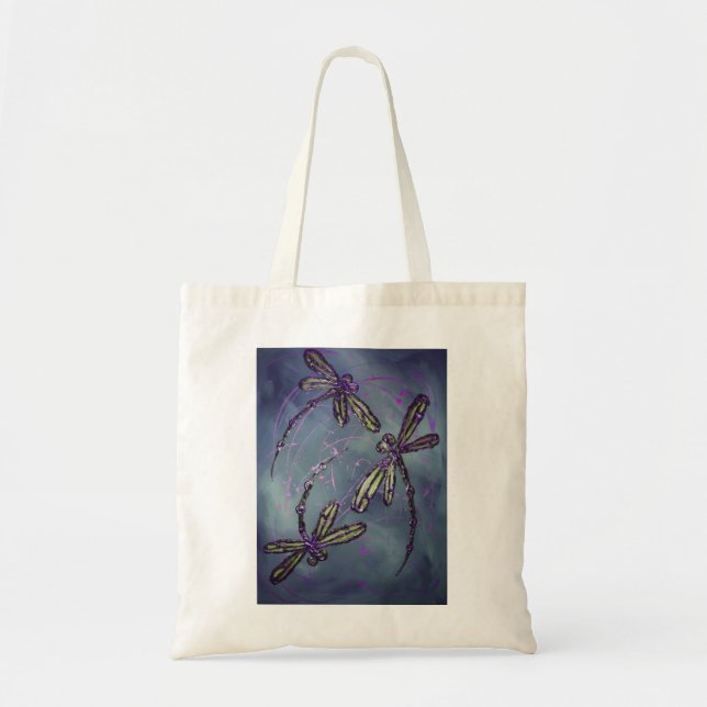 Bolsa Tote Dragonfly Purple Night Fliting (Frente)