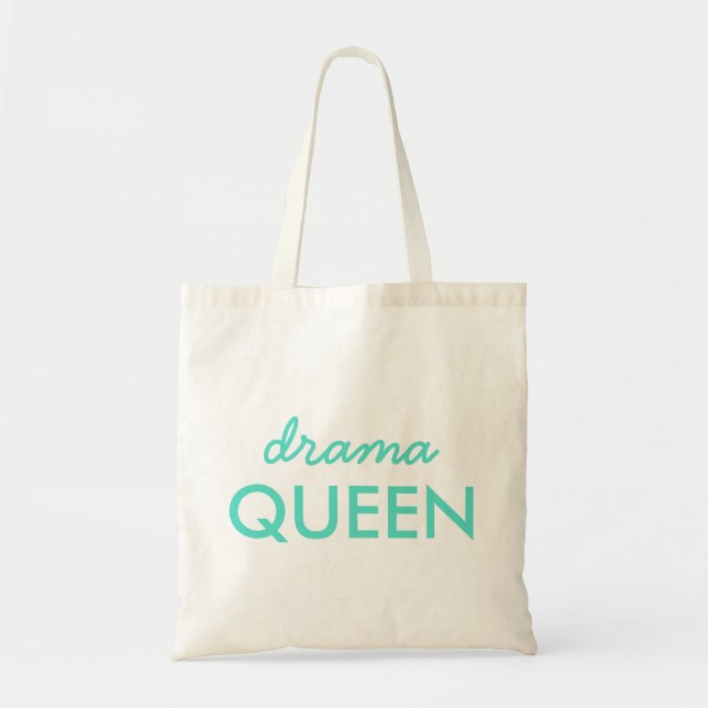 Bolsa Tote Drama Queen | Moderna Trendy Aqua Green Cote (Frente)