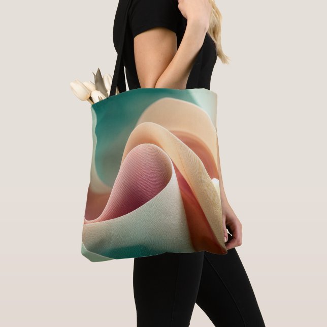Bolsa Tote Drapejamento Abstrato com Fluxo de Gradiente Paste (Close Up)