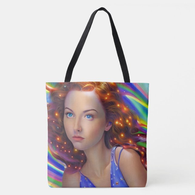 Bolsa Tote DreamGirl com Luzes Arco-Íris (Frente)