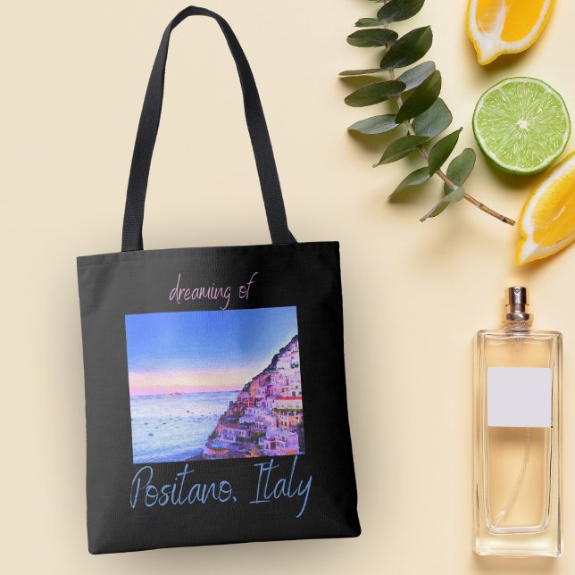 Bolsa Tote Dreaming of Sunset Over Positano, Itália (Carry the beauty of Positano with you, wherever you go.)