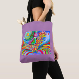 Bolsa Tote "Dreamscape Bird". Um abstrato surreal