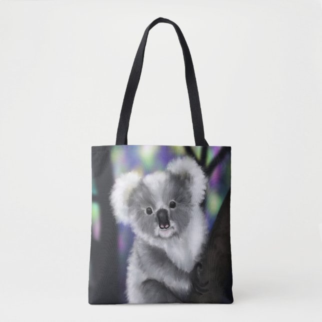 Bolsa Tote Dreamy Koala em uma Floresta Encantada (Frente)