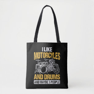 Bolsa Tote Drummer Drummer Eu Gosto De Motociclos E Tambores