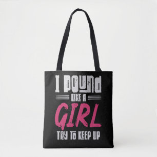 Bolsa Tote Drummer Girl Drumset Female Drum Musical