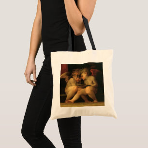 Bolsa Tote Duas Cherubs Lendo por Rosso Fiorentino, Angels