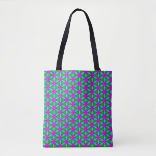 Bolsa Tote Duas Fúchsia e Designs Verdes Saco