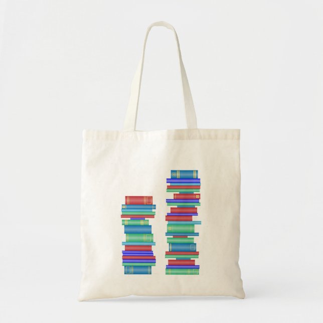 Bolsa Tote Duas pilhas de sacos de livros (Frente)