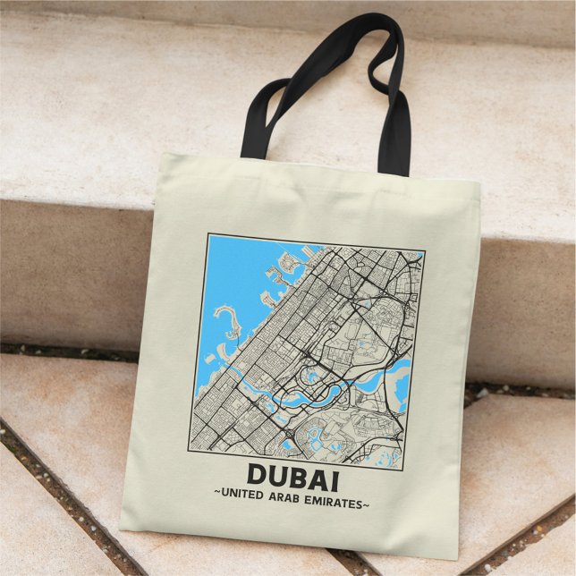 Bolsa Tote Dubai, UAE City Map Tote Bag (Criador carregado)