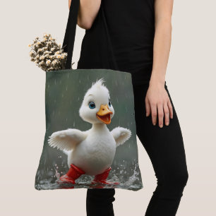 Bolsa Tote Ducha Branca Espalhando Em Um Poço De Chuva