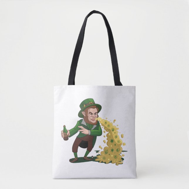 Bolsa Tote Duende Irlandês Jogando Biscoitos da Sorte Engraça (Frente)