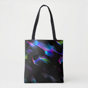 Bolsa Tote Dunas digitais coloridas com azul escuro predomina