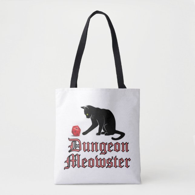 Bolsa Tote Dungeon Meowster Funny RPG Cat with Dice (Frente)