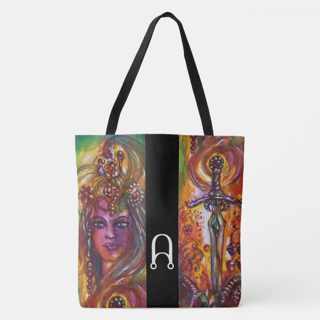 Bolsa Tote DURENDAL, EPIC SWORD E ANGEL Fantasy Monograma (Frente)