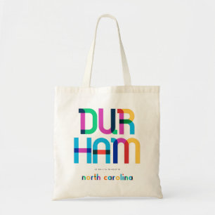 Bolsa Tote Durham Carolina do Norte Meados do Século, Arte Po