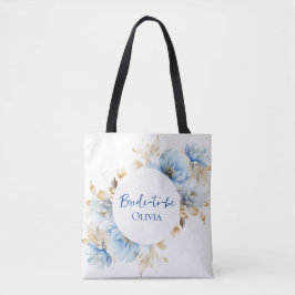 Bolsa Tote Dusty Ice Blue Floral Casamento