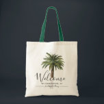 Bolsa Tote Dusty Palms | Saco de Tote de Casamento de Destino<br><div class="desc">Sacos de tote de casamento para a suíte de casamento empoeirada de palma,  com suas informações únicas do dia de casamento.</div>