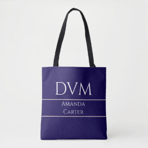 Bolsa Tote DVM Azul Moderno Simples Personalizado