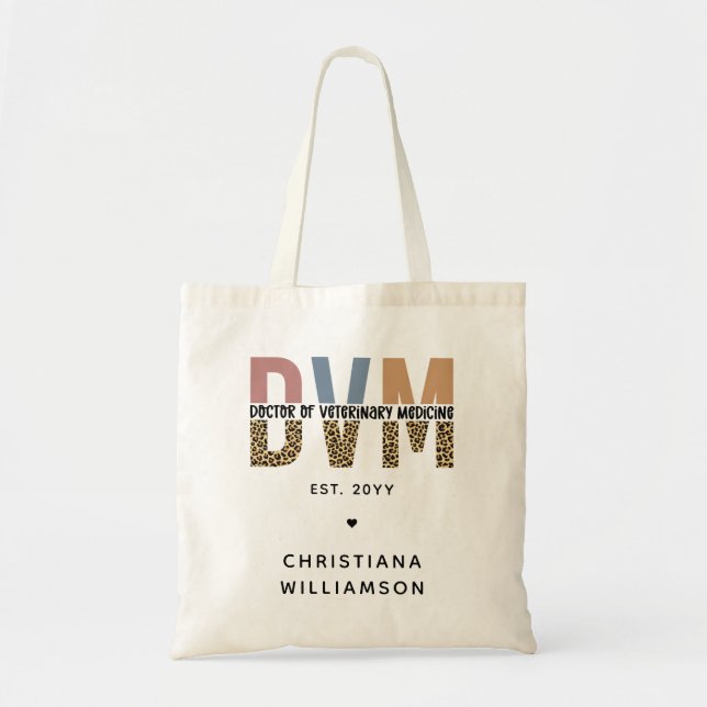Bolsa Tote DVM Personalizada Doutorado em Medicina Veterinári (Frente)