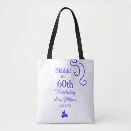 Bolsa Tote É 60º aniversário adicionar nome roxo espanhol r
