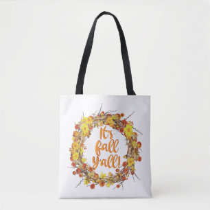 Bolsa Tote É Fall Y'all Orange Autumn Leaves
