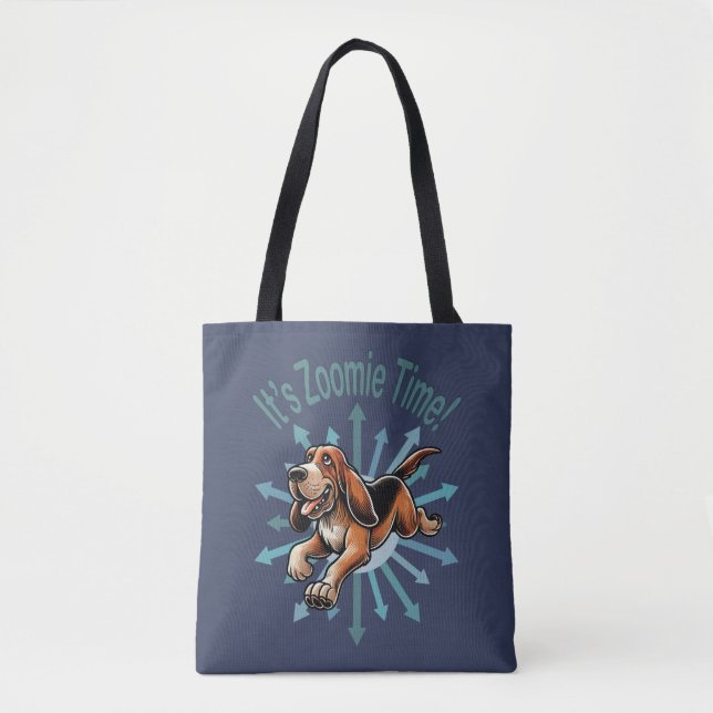 Bolsa Tote É hora do cãozinho Zoomie (Frente)
