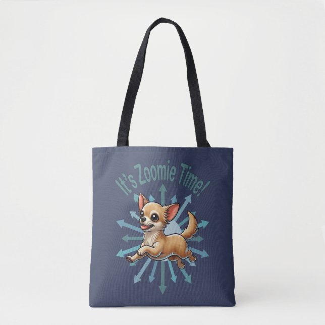 Bolsa Tote É hora do Zoomie Chihuahua (Frente)