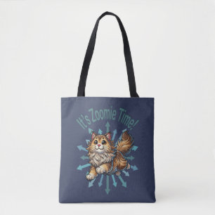Bolsa Tote É hora do Zoomie Gato da Floresta Norueguesa