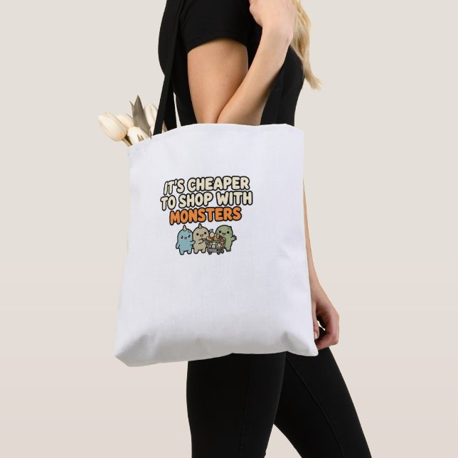 Bolsa Tote É Mais Barato Comprar Com Monstros - Funny Hallow (Close Up)