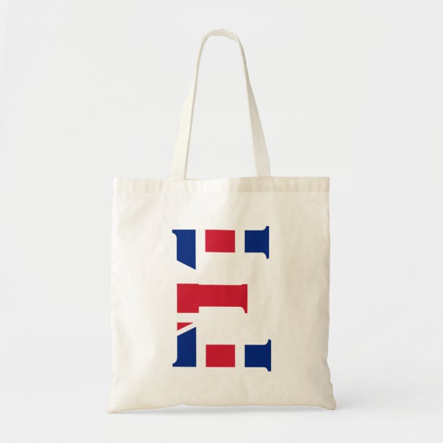 Bolsa Tote E Monograma sobreposto à bandeira de bandeira da U (Frente)