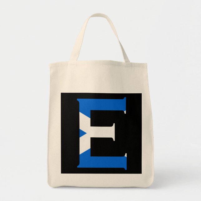 Bolsa Tote E Monograma sobreposto à Scottish Flag gtt (Frente)