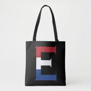 Bolsa Tote E Monograma sobreposto na bandeira NLD no stcnt bk