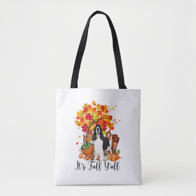 Bolsa Tote É o Dia das Bruxas do Cachorro Espanhol do Fall Y' (Frente)