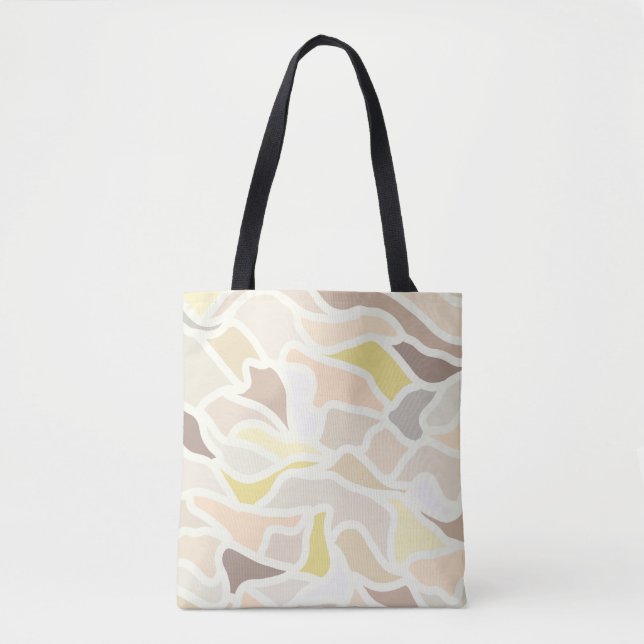 Bolsa Tote É o padrão de Abstrato Geométrico de Ivory (Frente)