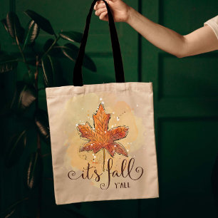 Bolsa Tote é outono, gente! Folha de Bordo à Aguarela